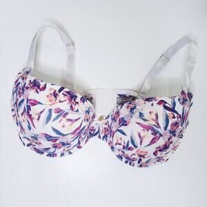 Daisy FuentesPurple Pink Floral Underwire T-shirt Bra 38DD
